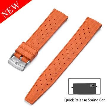 Orange Tropical FKM Rubber Watch Strap
